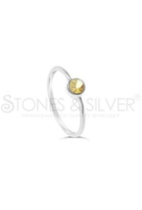 Stones & Silver Citrine Ring 4mm