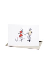 Deer Daisy Riding Bicycles Greeting Card