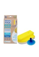 White Magic Eraser Sponge Shower w/Suction