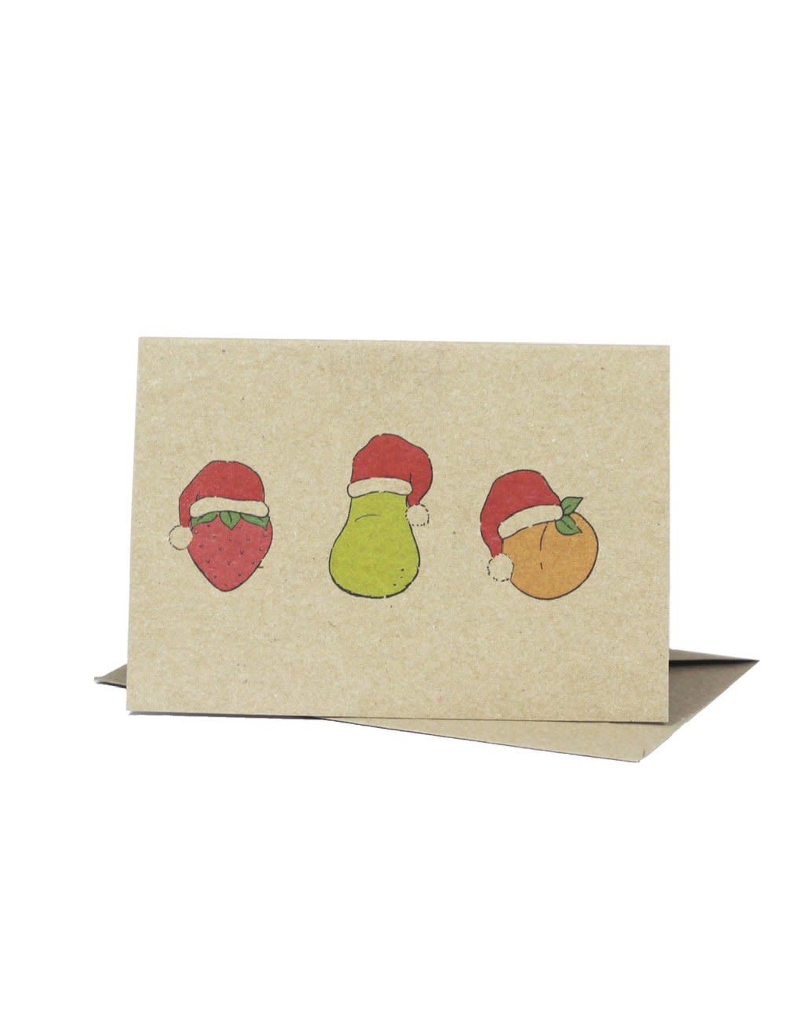 Deer Daisy Christmas Fruit Greeting Card