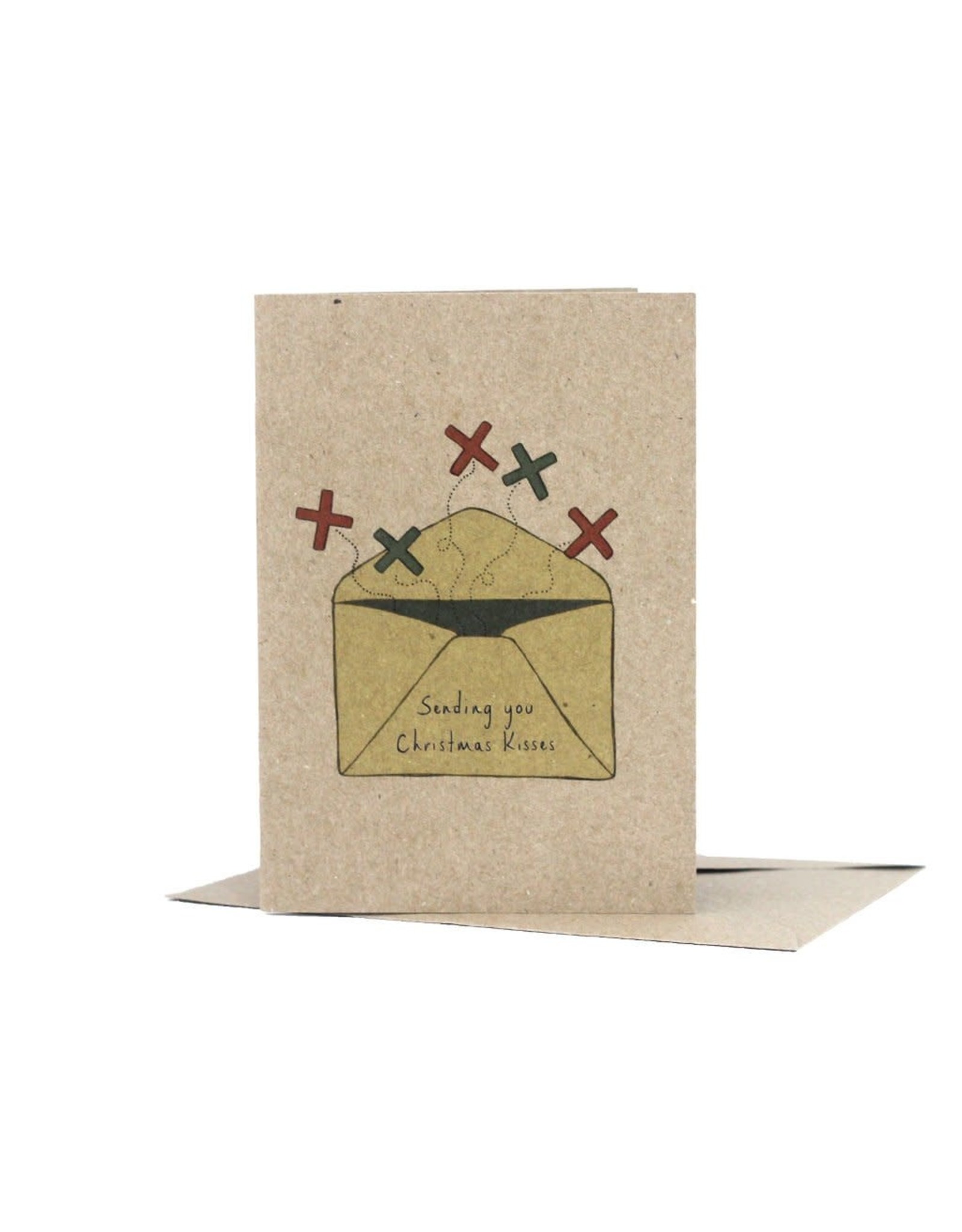 Deer Daisy Sending You Christmas Kisses Greeting Card