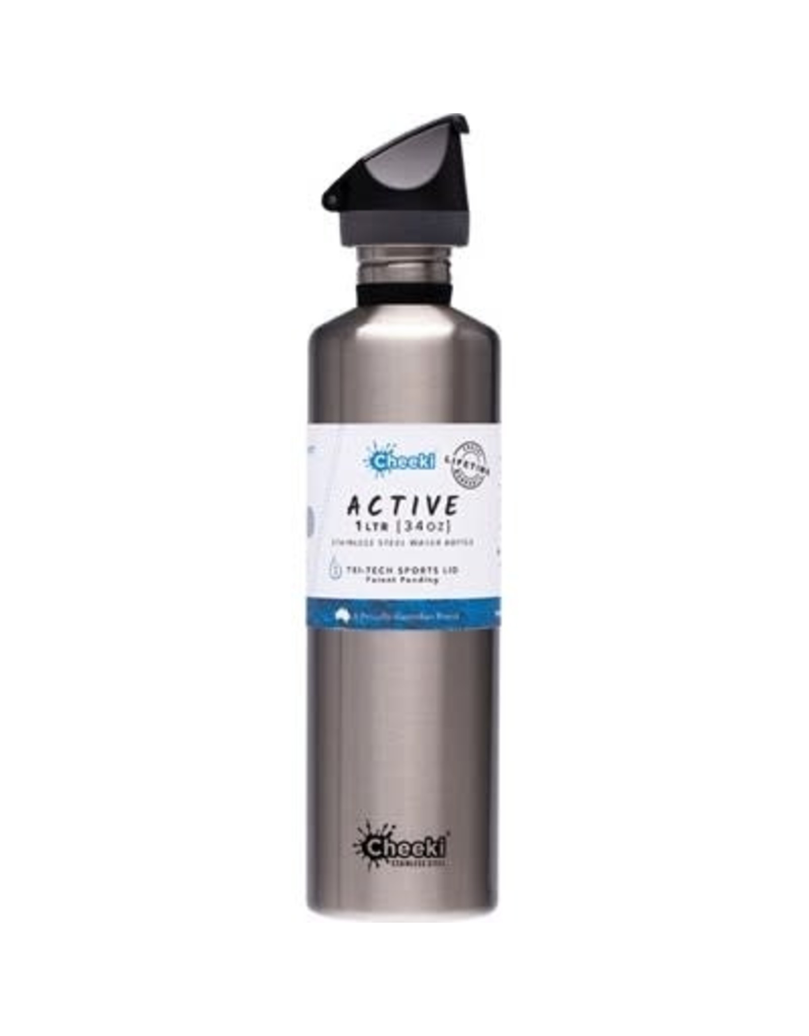 Cheeki Stainless Steel Bottle with Sports Lid 1L