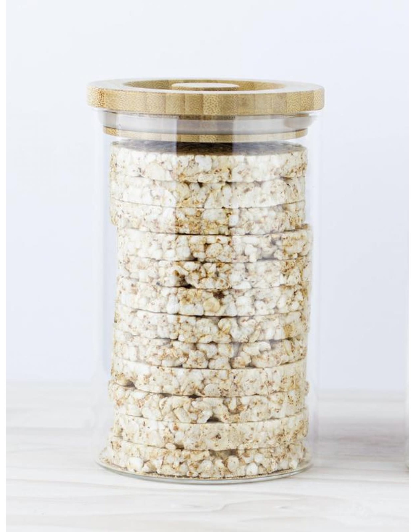 Eat to Live Glass Storage Jar with Wooden Lid to fit Buckwheat Cakes