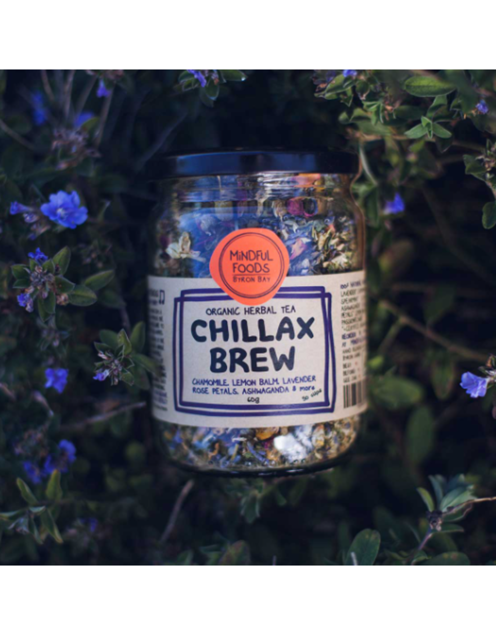 Mindful Foods Chillax Brew Organic Herbal Tea 60g Jar