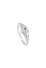 Stones & Silver Single Heart Signet with Ruby