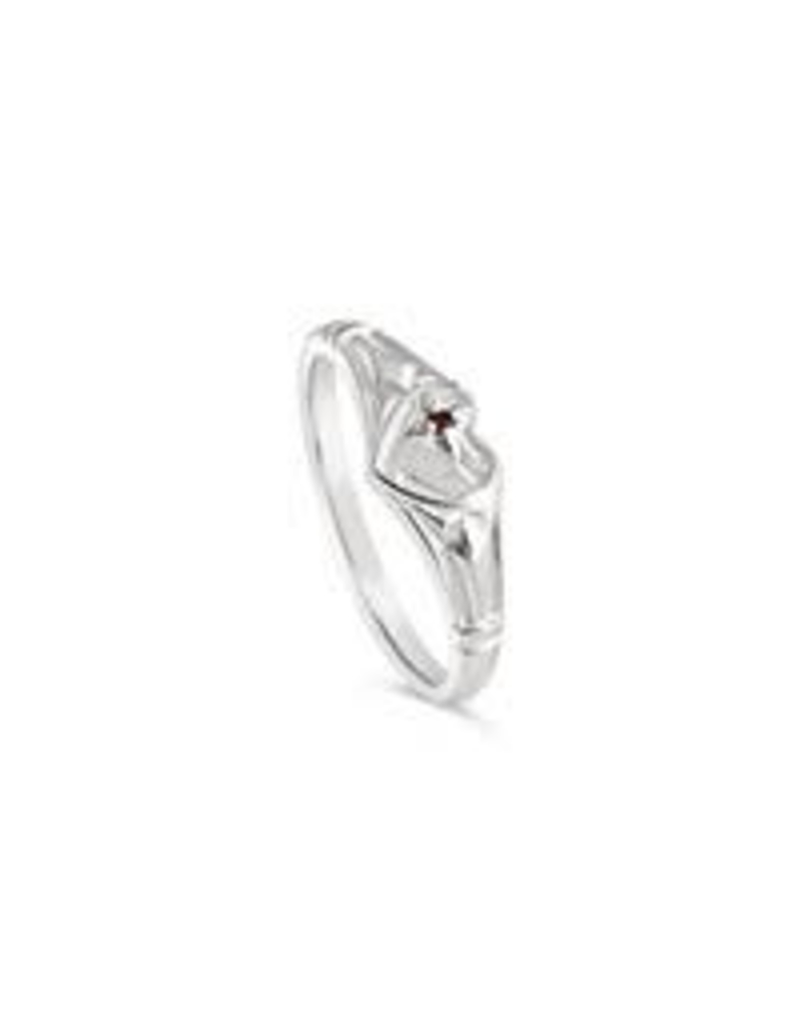 Stones & Silver Single Heart Signet with Ruby