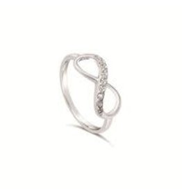 Stones & Silver Infinity Ring with Cubic Zirconia
