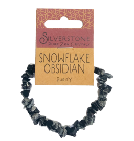 Silverstone Crystal Chip Bracelet - Snowflake Obsidian - Eco Range