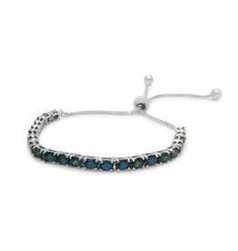 Stones & Silver Sapphire Gemstone Lariat Bracelet (925 S/S)