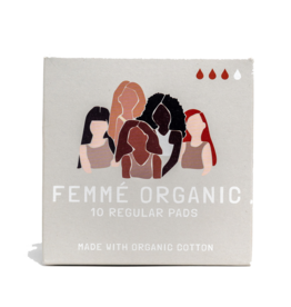 Femme Organic Organic Cotton Pads -  Regular (10pc)