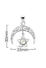 Silverstone Moonstone Moon Pendant - Sterling Silver