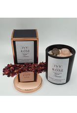 Ivy Rose Zodiac Crystal Infused Candle - Black with Rose Gold