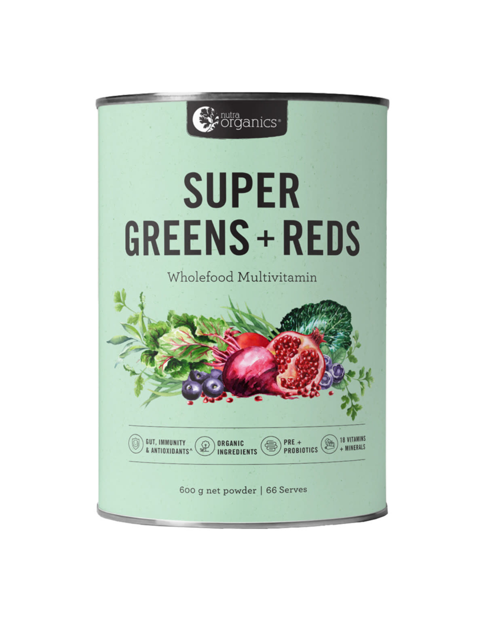 NutraOrganics Super Greens + Reds Powder 300g