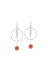 Stones & Silver Carnelian Hoop Earrings