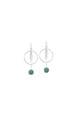 Stones & Silver Turquoise Hoop Earrings