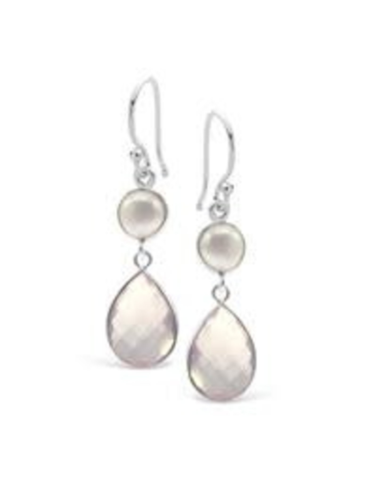 Stones & Silver Pearl & Rose Quartz Earring