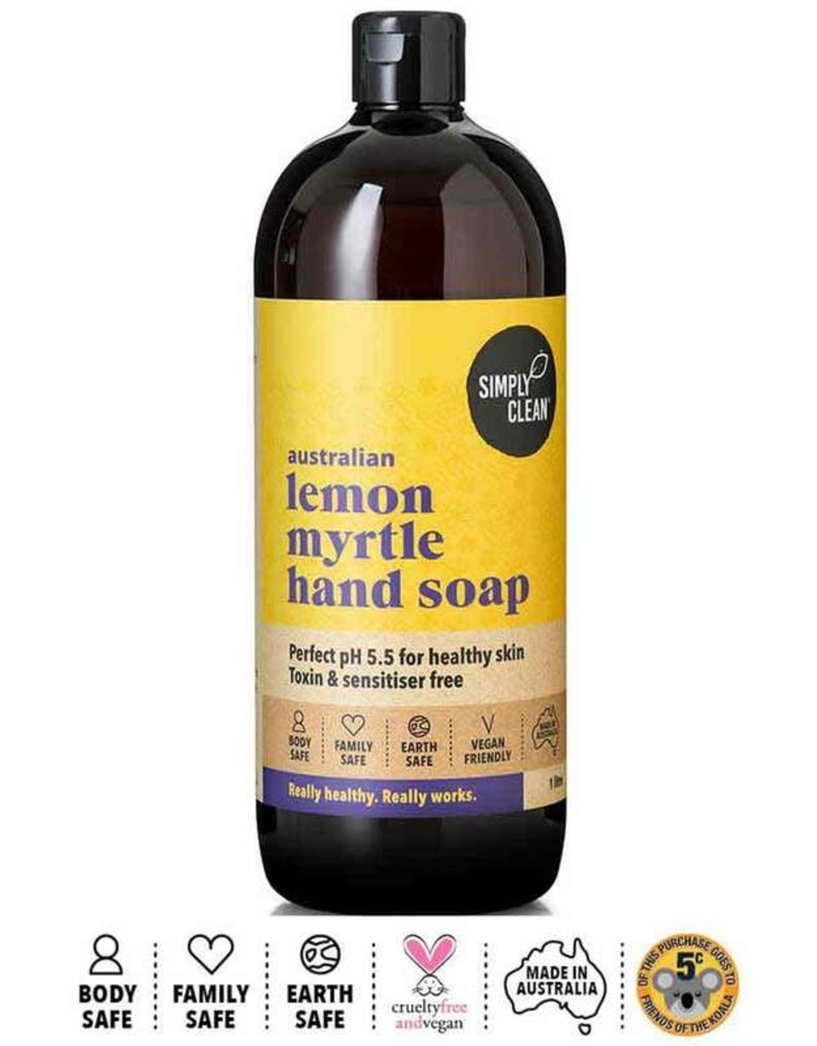Simply Clean Lemon Myrtle Hand Soap 1L
