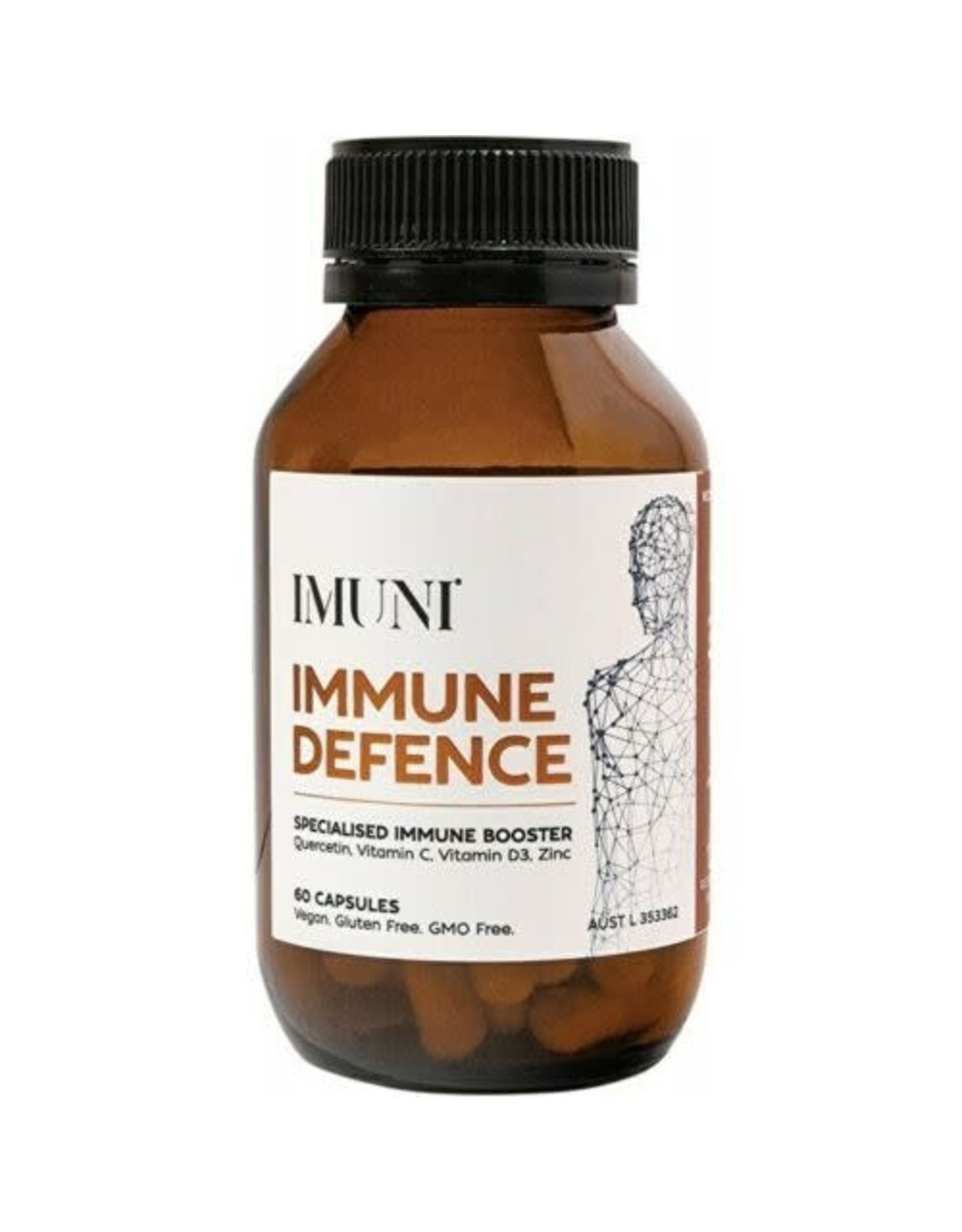 Imuni Immune Defence Quercetin, Vitamin D3 & C, Zinc 60c