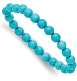 Silverstone Crystal Bead Bracelet Turquoise Howlite