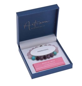 Bramble Bay & Co Tricolour – Matte Rose Quartz, Turquoise Howlite & Amethyst 10mm bracelet