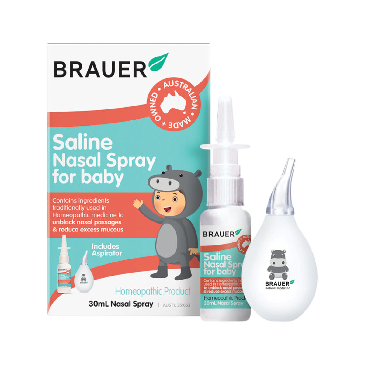 Baby Saline Nasal Spray with Aspirator 30ml The Natural Health
