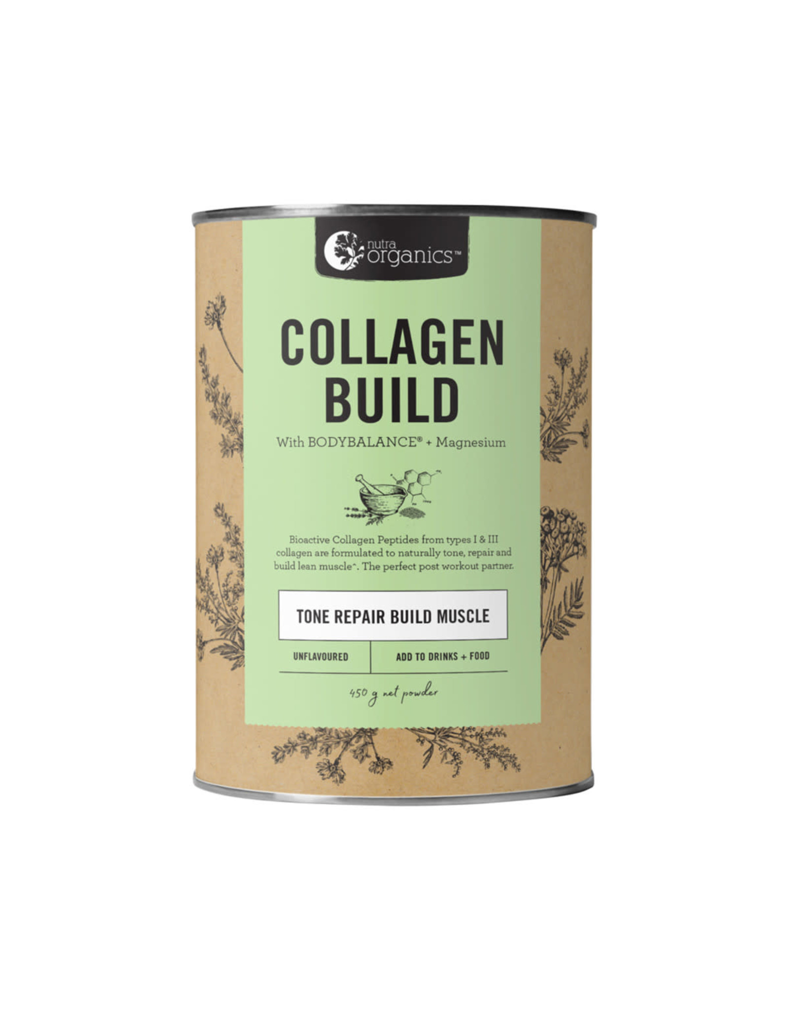 NutraOrganics Collagen Build with BodyBalance (Tone Repair Build Muscle) Unflavoured
