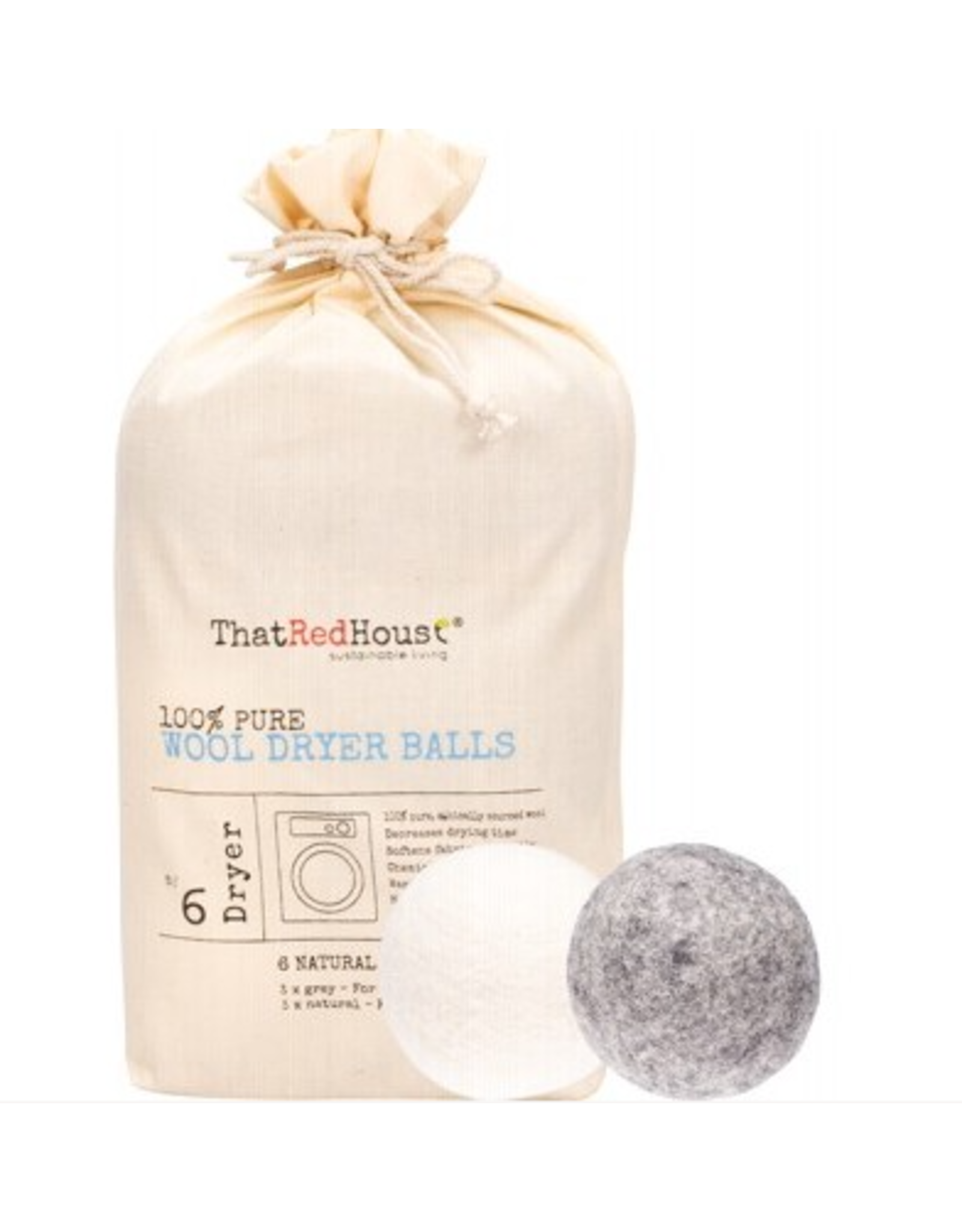 That Red House Wool Dryer Balls 100% Pure Pack of 6