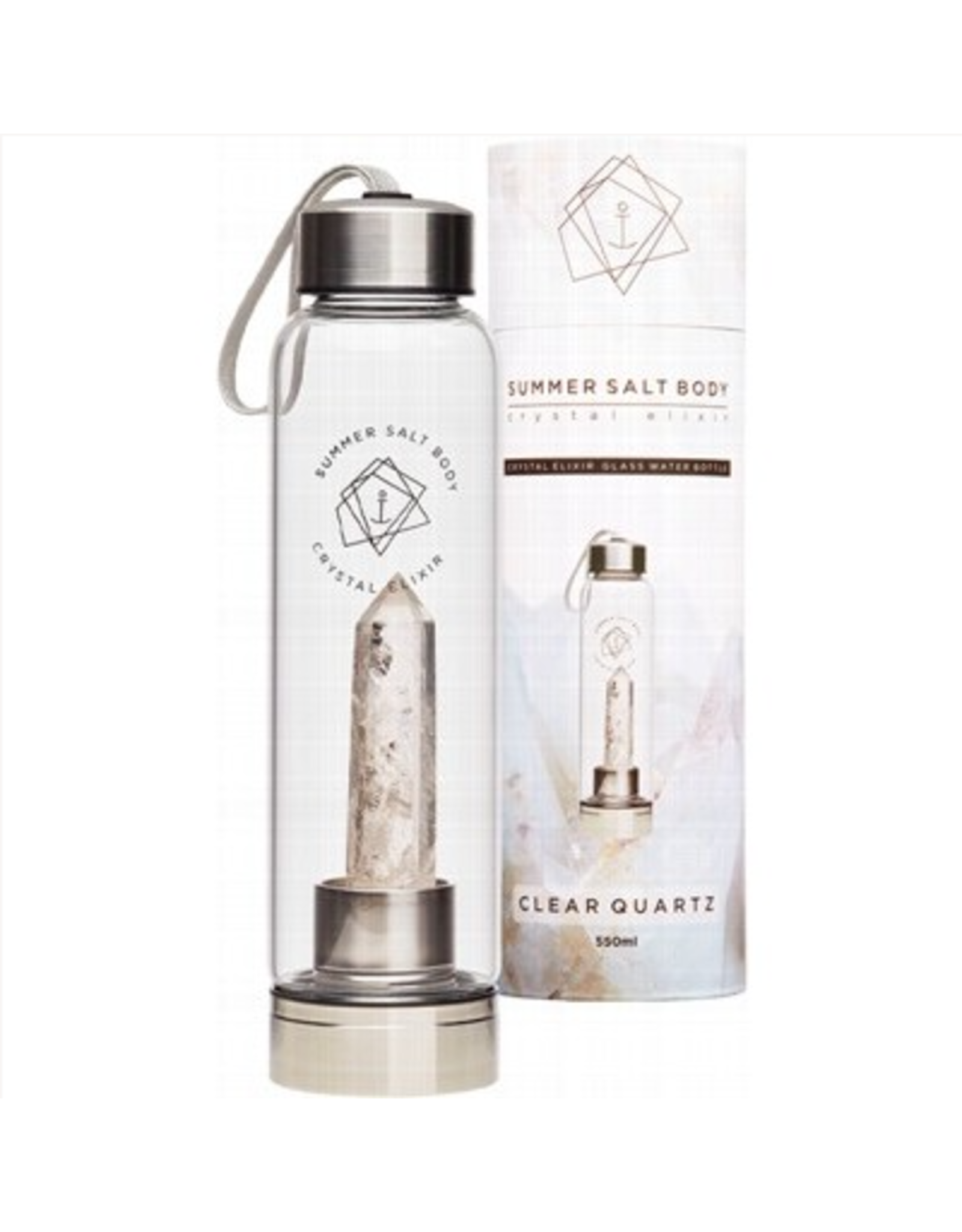 Summer Salt Body Crystal Elixir Glass Water Bottle