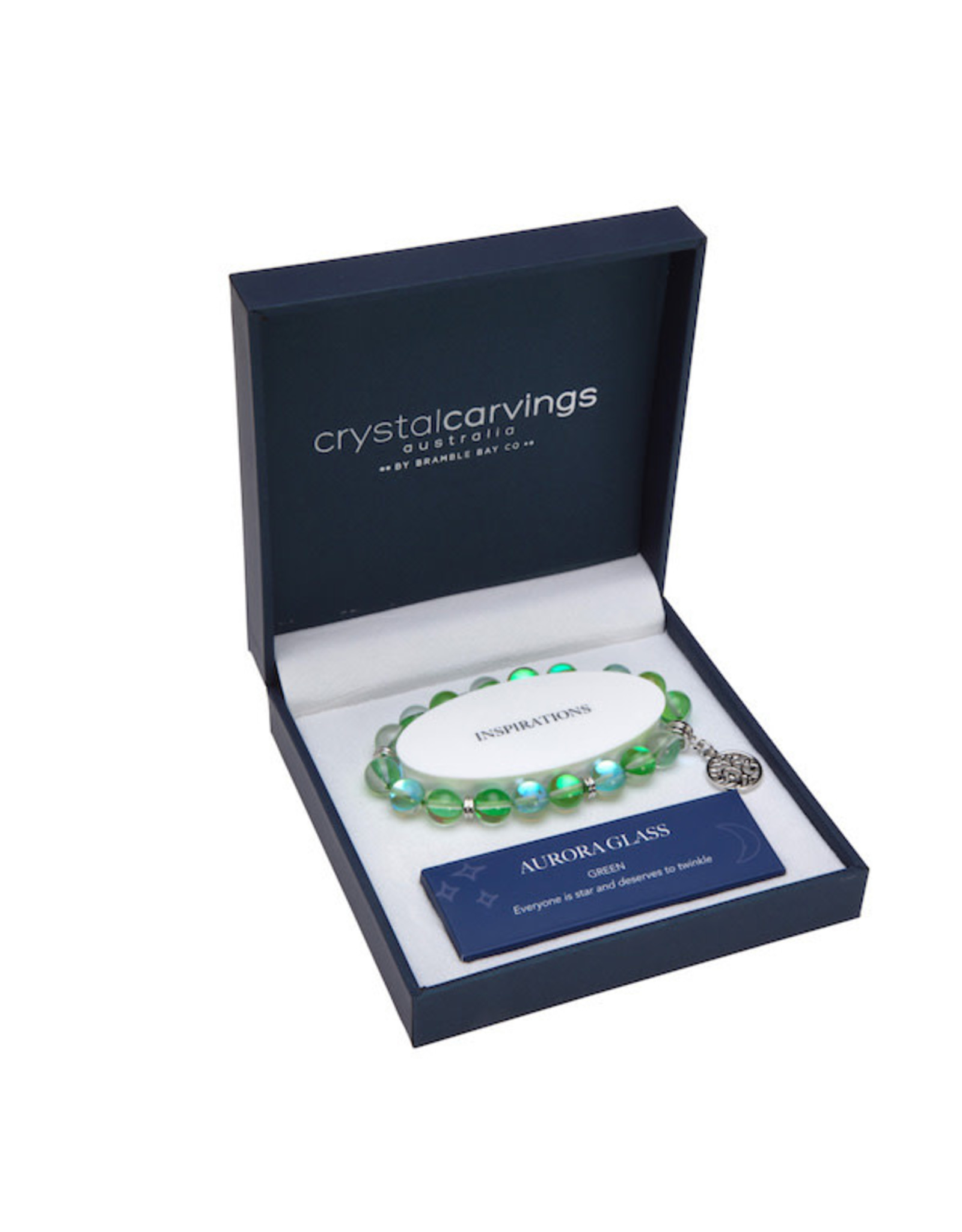 Bramble Bay & Co Aurora Glass Bracelet with Tree of Life Charm
