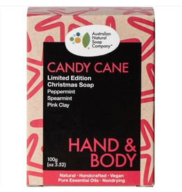 The Australian Natural Soap Co. Hand & Body Soap - Christmas Edition Candy Cane 100g