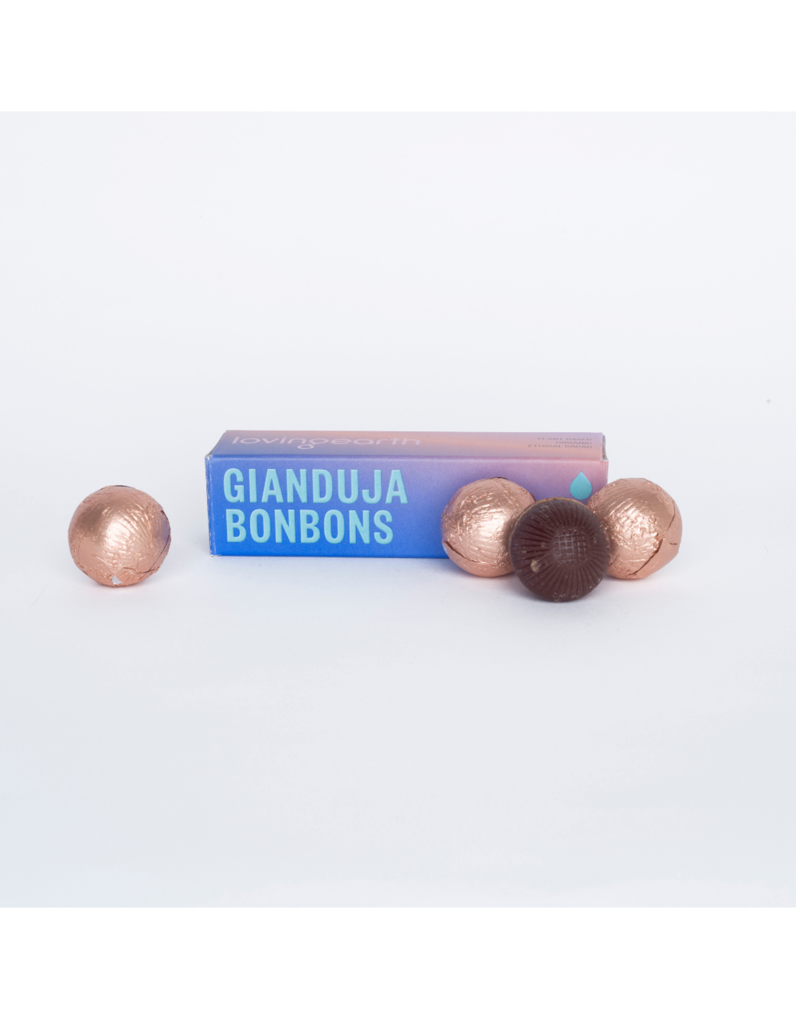 Loving Earth Bonbons - Gianduja Dark Chocolate Hazelnut Praline Centres - 4 Pack - 46g
