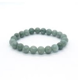 Stones & Silver Jade Coloured Howlite Gemstone Elastic Ball Bracelet