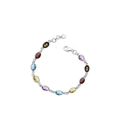 Stones & Silver 12 Stone Oval Multi Bracelet 9mm