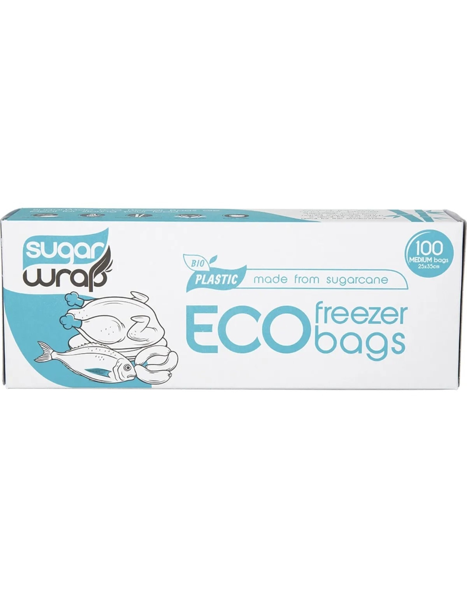 Sugarwrap Eco Freezer Bags Made from Sugarcane 100pk