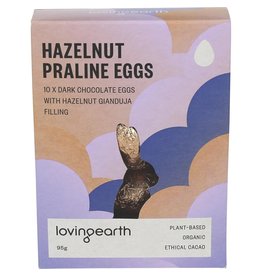 Loving Earth Hazelnut Praline Eggs Dark Chocolate 95g