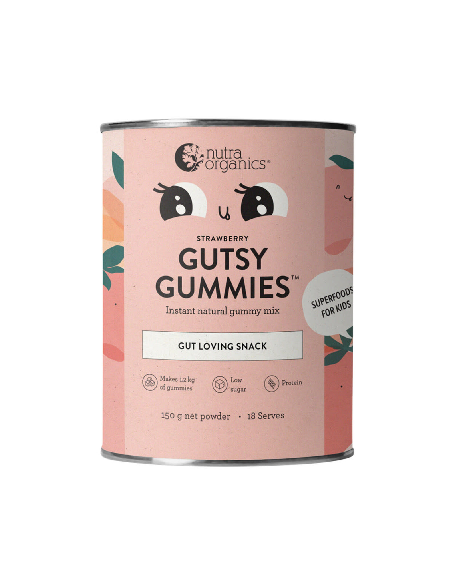 NutraOrganics Gutsy Gummies (Gut Loving Snack) Strawberry 150g