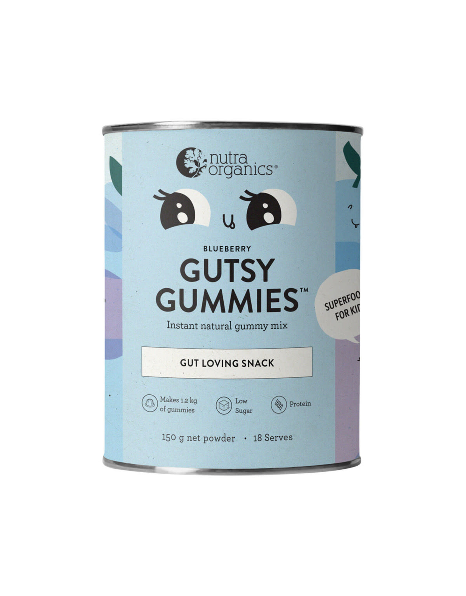 NutraOrganics Gutsy Gummies (Gut Loving Snack) Blueberry 150g