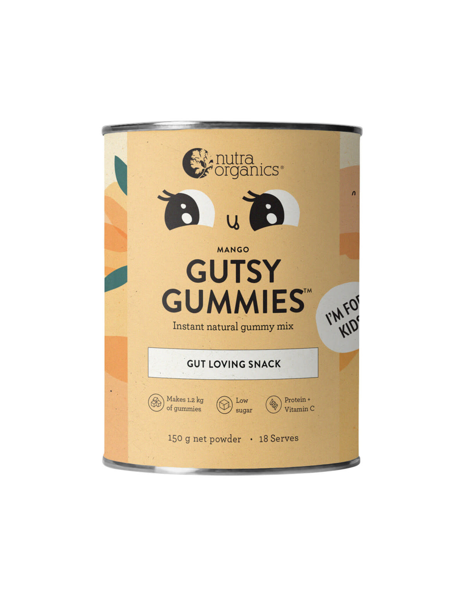 NutraOrganics Gutsy Gummies (Gut Loving Snack) Mango 150g