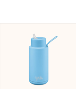 34oz Stainless Steel Ceramic Reusable Bottle with Straw