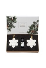 Scented Snowflake Decorations Box of 2 with Christmas Fragrant Oil