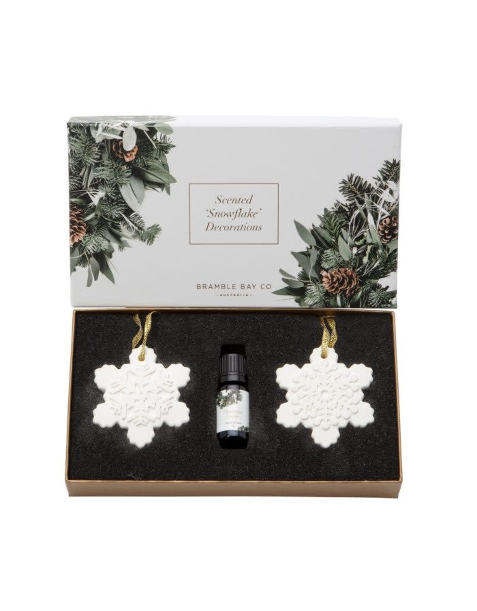 Scented Snowflake Decorations Box of 2 with Christmas Fragrant Oil