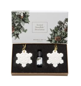 Scented Snowflake Decorations Box of 2 with Christmas Fragrant Oil