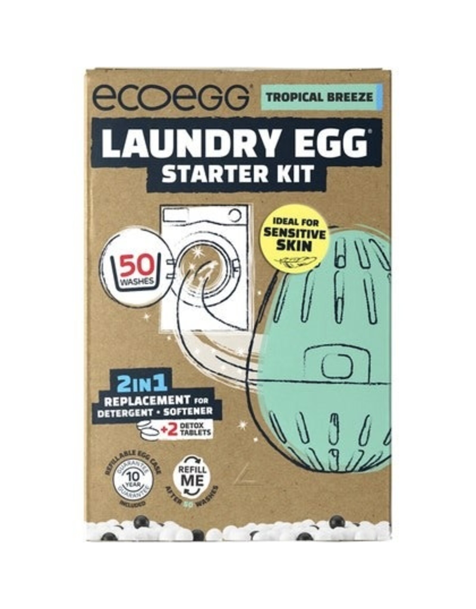 Ecoegg Laundry Egg Starter Kit 50 Washes Tropical Breeze