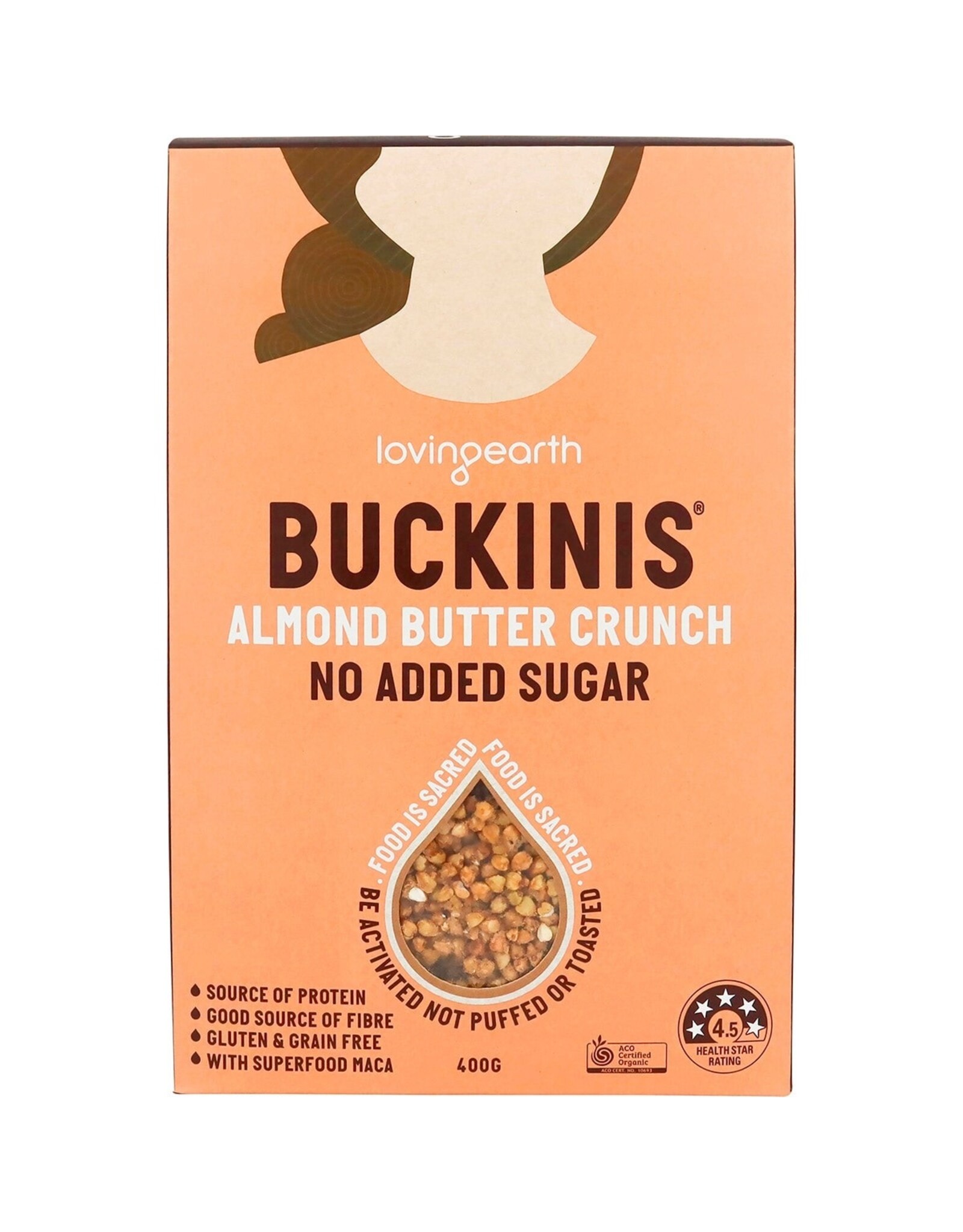 Loving Earth Buckinis Almond Butter Crunch 400g