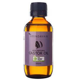 Vrindavan Organic Castor Oil 100% Natural Glass Bottle 100ml