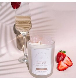 Core Crystal Co Love Strawberry & Champagne Crytal Infused Candle White