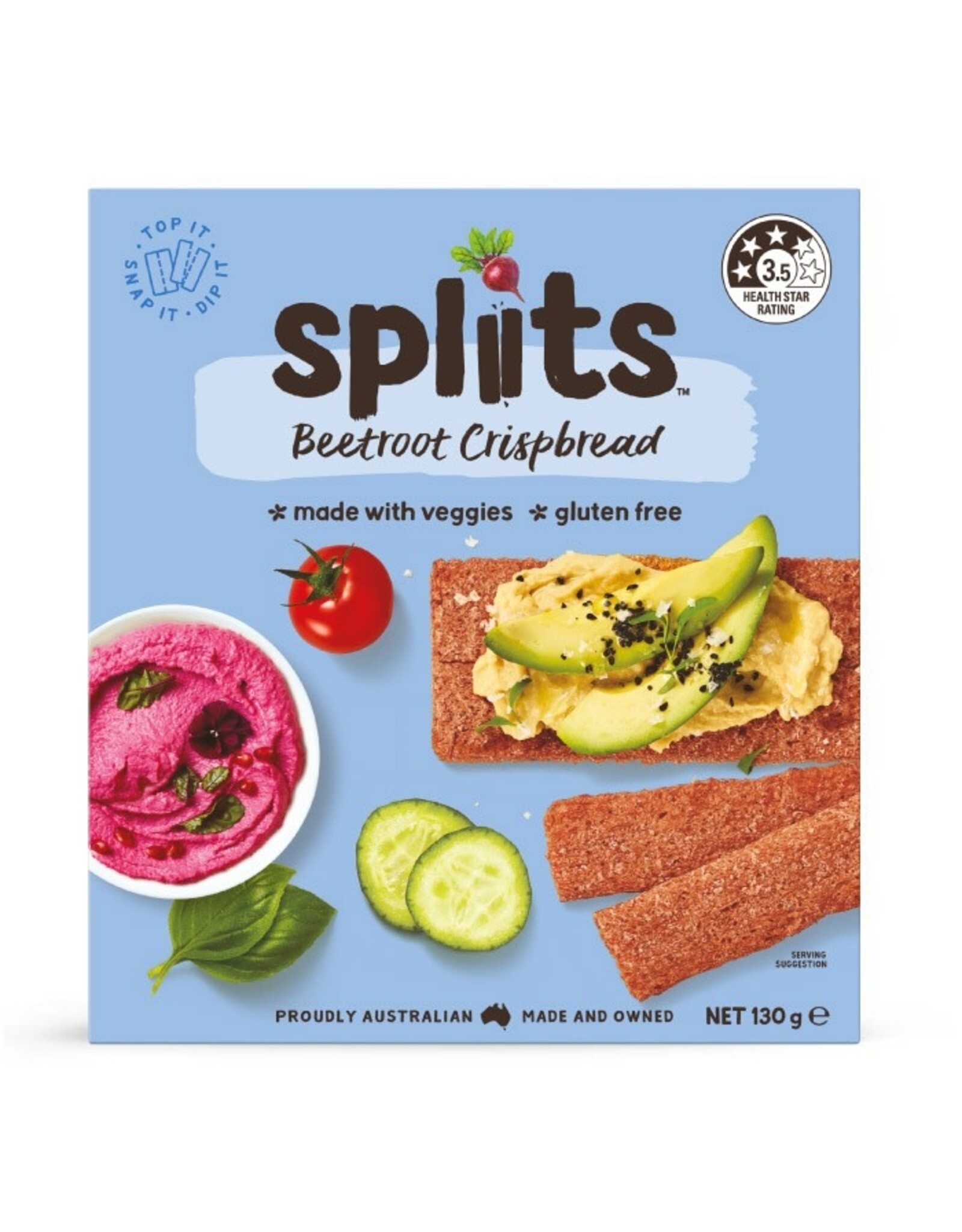 Splitts Spliits Crispbread Beetroot 130g