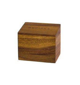Acacia Wood Lidded Recipe Box