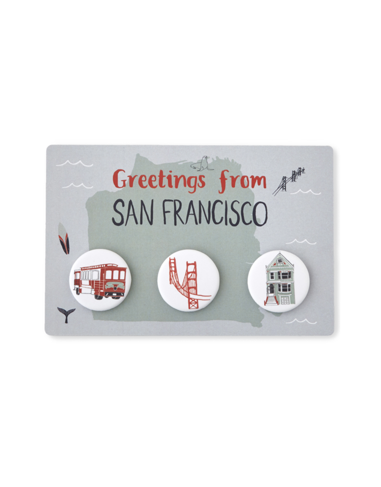Claudia Pearson San Francisco Button Postcard