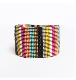 Ink + Alloy Muted Multi Striped Stretch Bracelet